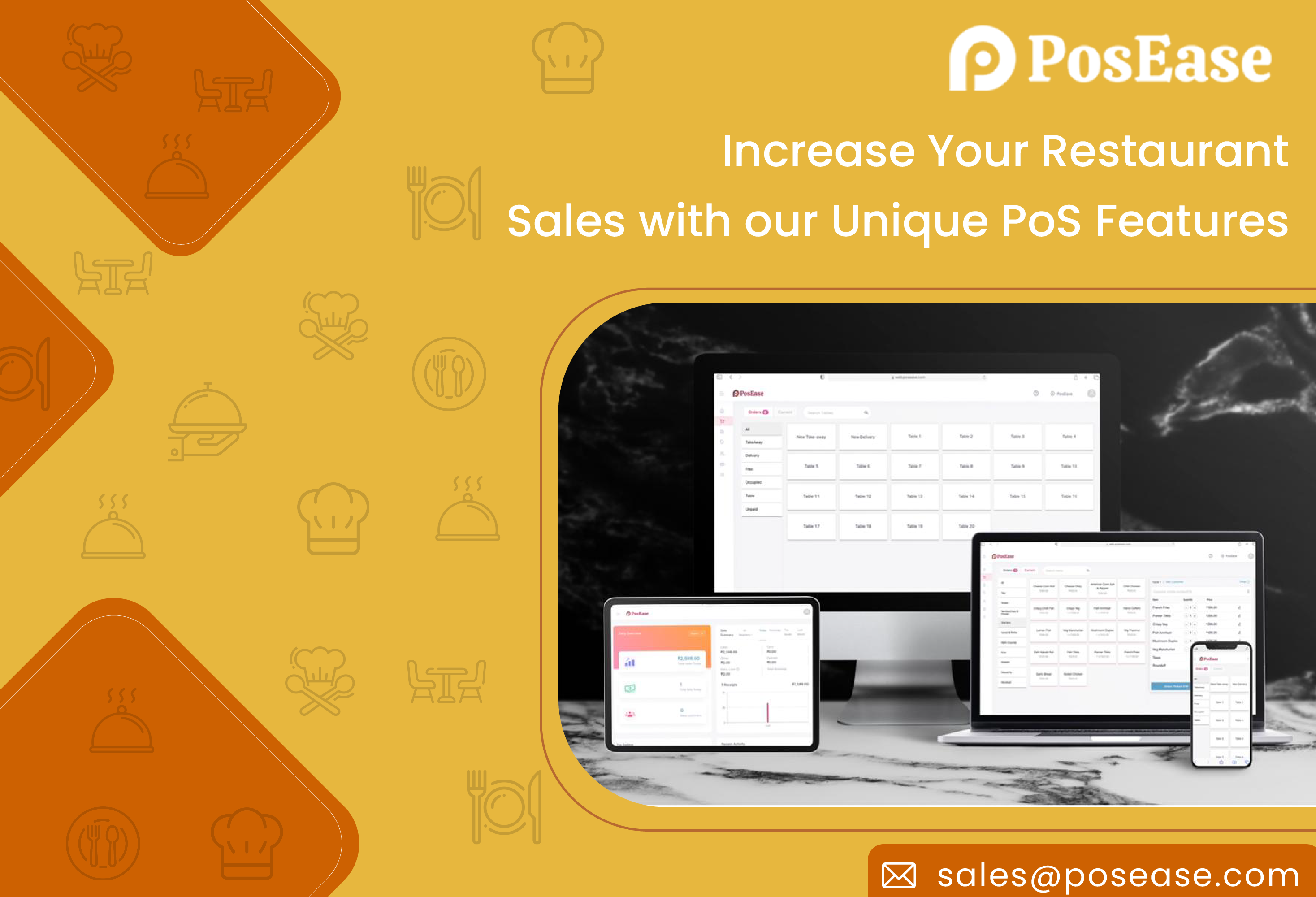 Increase your restaurant sales with our unique POS features